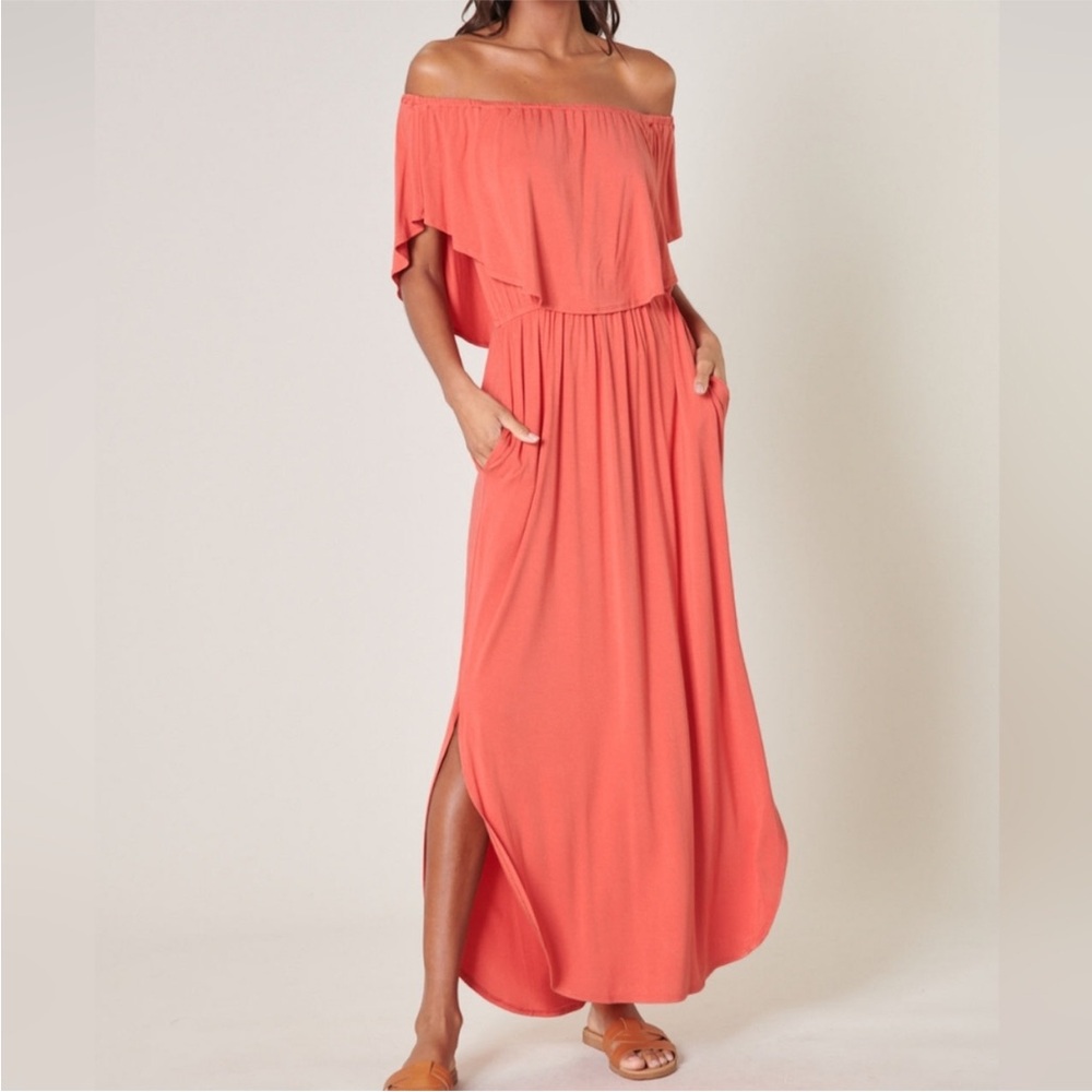 Sugarlips Off shoulder maxi dress with pockets